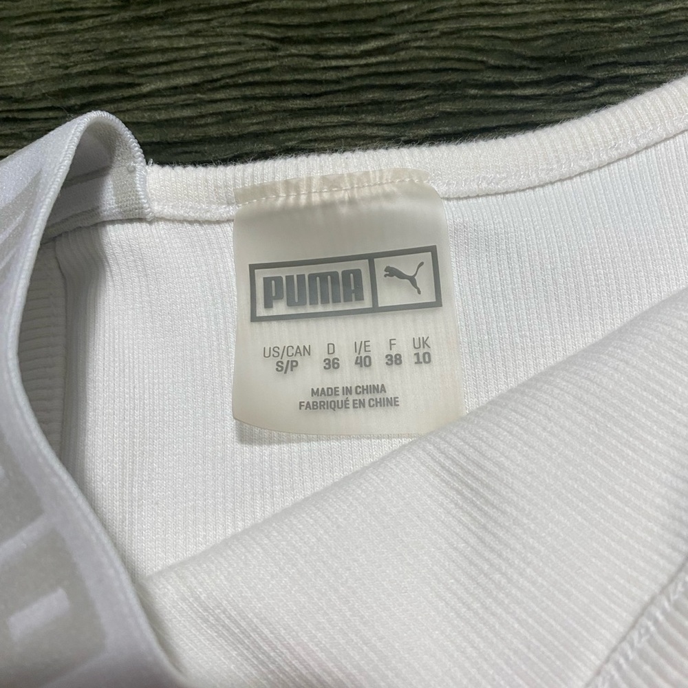 Puma White Ribbed Tank Top - Picture 3 of 3